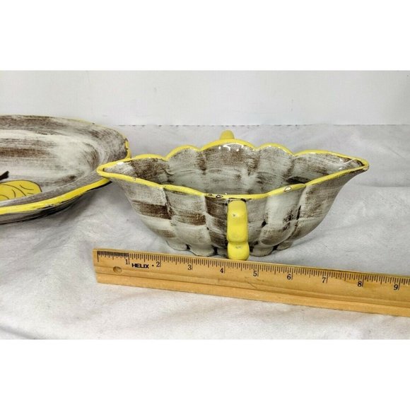 SANTA ANITA WARE PLATTER AND GRAVY BOWL SIGNED VRENI PROVINCIAL YELLOW APPLE - Picture 7 of 12